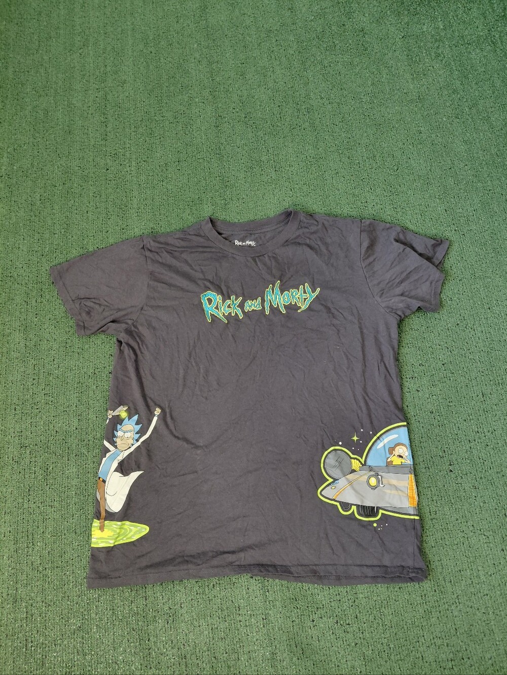 Rick And Morty Cartoon Funny Dark Gray T Shirt Sz XXL